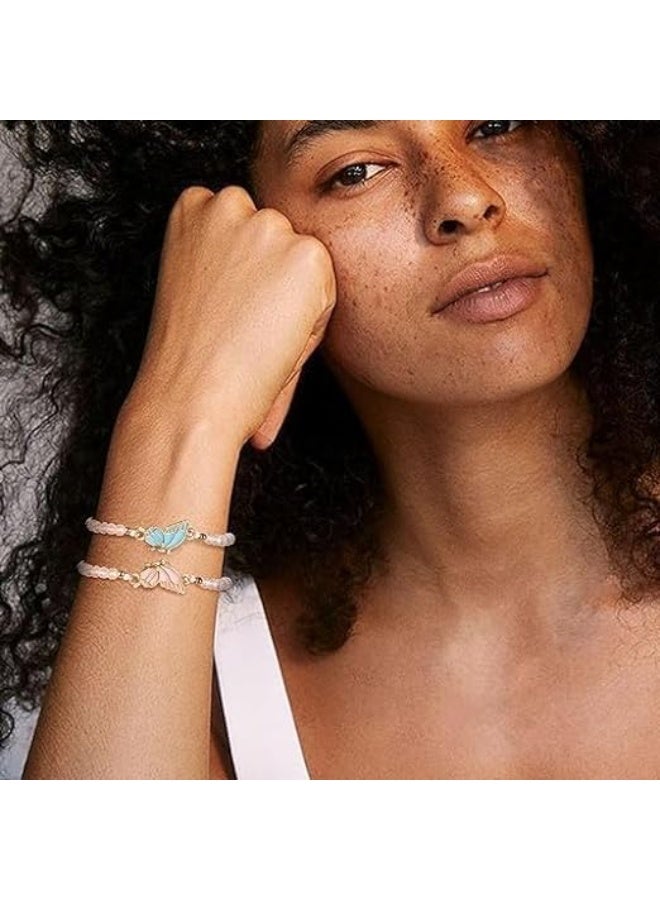 Best Friend Bracelets for 2 Butterfly Matching, BFF Bracelets, Adjustable Strand Bracelets, Handmade Braided Rope, Friendship Bracelets, Jewelry Gifts, for Teen, Girls, Women, Couples, Girlfriend - Image 2