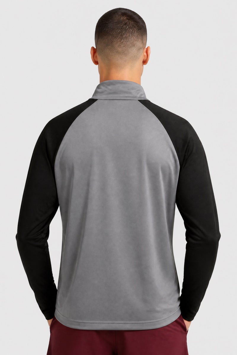 PUMA Men Sportswear Fit Half Zip Long Sleeve Football Sweatshirt, Grey - Image 4