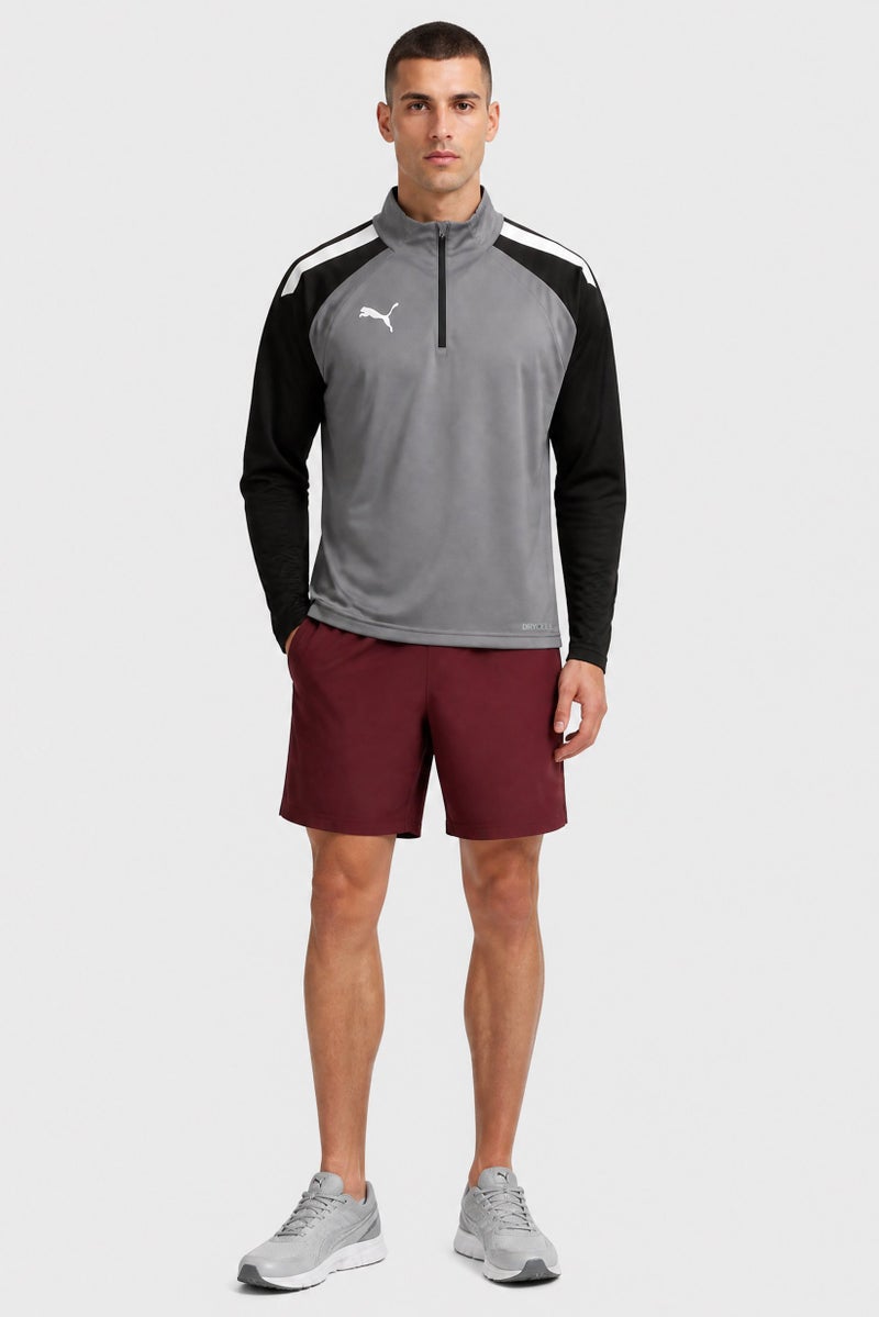 PUMA Men Sportswear Fit Half Zip Long Sleeve Football Sweatshirt, Grey - Image 2