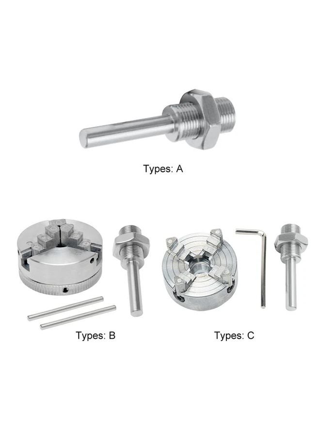 4 Jaw Self Centering Mini Lathe Chuck Set With Durable Connecting Rod For Woodworking - Image 2