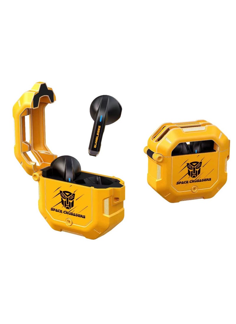TRANSFORMERS - Transformers TF-T12 TWS Wireless Headphones Bluetooth 5.3 Bumblebee Yellow Game Sports - Image 1