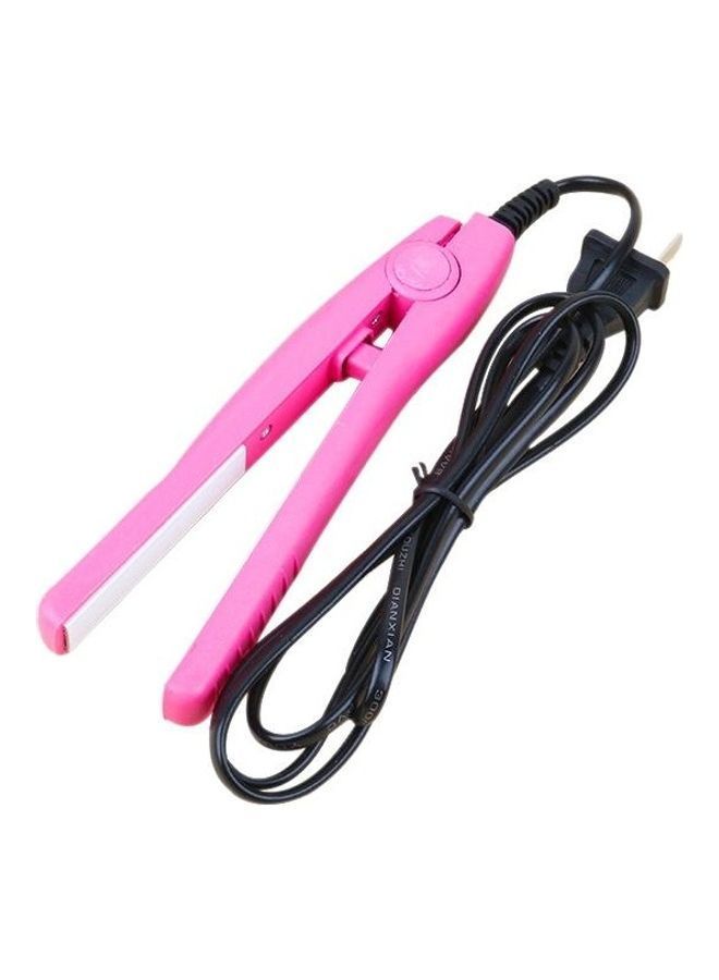 NIBEMINENT Mini Hair Straightener Ceramic Tourmaline Plates Curler Pink - Image 2