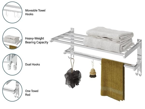 GRIVAN Stainless Steel Folding Towel Racks for Bathroom, Towel Racks, Folding Towel Stand, Bathroom Towel Holder, Bathroom Stand, Bathroom Accessories and Fittings - Image 4