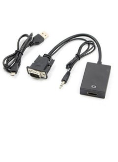 ماركة غير محددة كابل محول HD VGA إلى Hdmi من الكمبيوتر إلى التلفزيون VGA إلى HDMI مع مصدر الصوت والطاقة  - Image 5