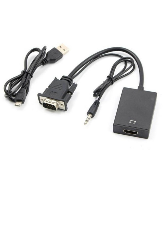 ماركة غير محددة - كابل محول HD VGA إلى Hdmi من الكمبيوتر إلى التلفزيون VGA إلى HDMI مع مصدر الصوت والطاقة - Image 1