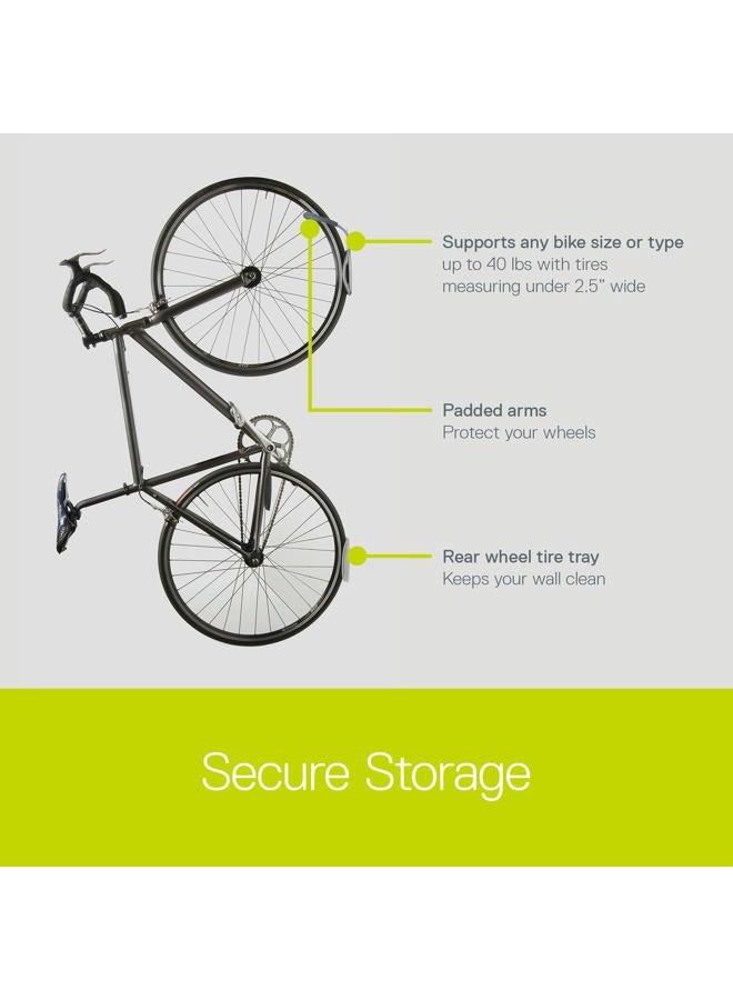 Delta Cycle Leonardo Da Vinci Single Bike Storage Rack Hook Hanger with Tire Tray for Vertical Indoor Garage ( color may vary ) - Image 3