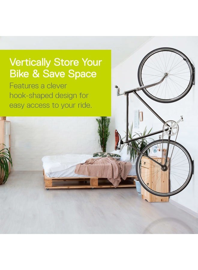 Delta Cycle Leonardo Da Vinci Single Bike Storage Rack Hook Hanger with Tire Tray for Vertical Indoor Garage ( color may vary ) - Image 2