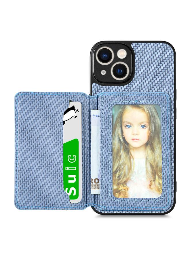 S-TOP Case For iPhone 13 mini Carbon Fiber Magnetic Card Bag Phone Case - Image 1