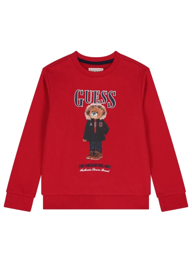 جس Boys Red Teddy Bear Sweatshirt