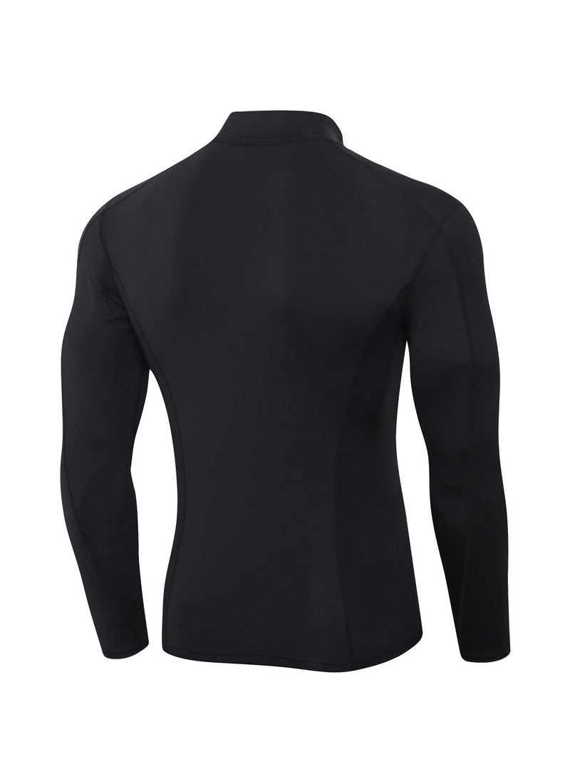 Loquat Men Quick Dry Breathable Long Sleeve Shirt Black  - Image 2
