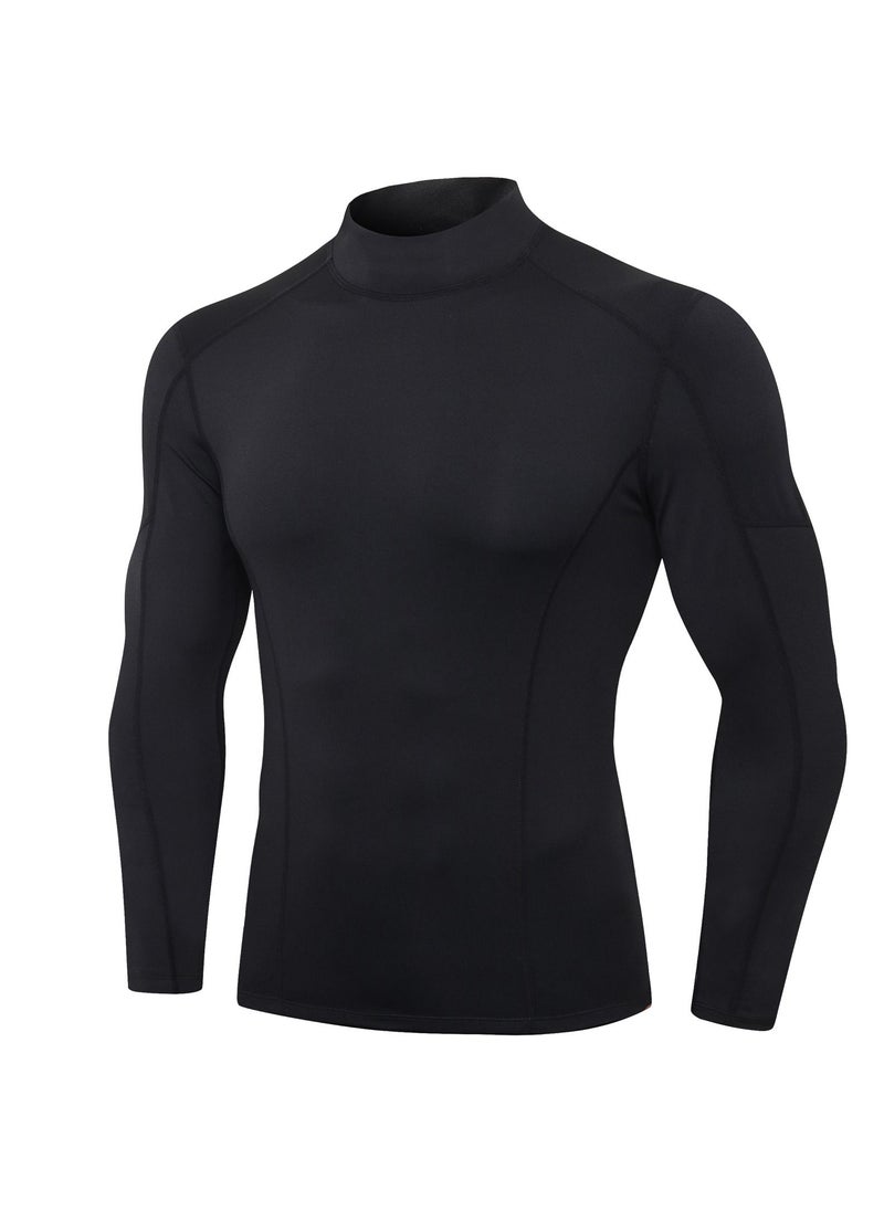 Loquat Men Quick Dry Breathable Long Sleeve Shirt Black  - Image 1