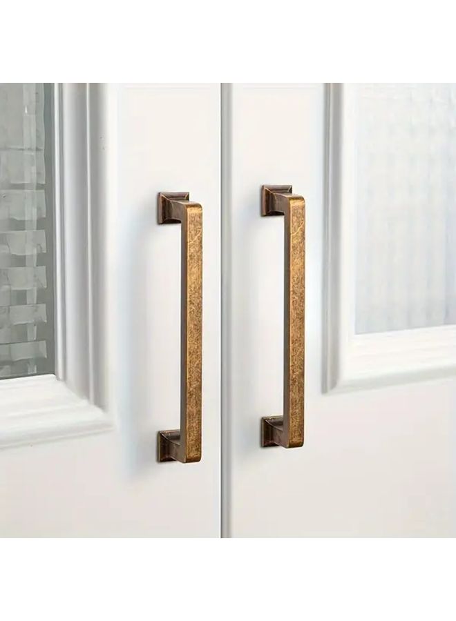 Premium Zinc Alloy Antique Bronze Handles 2pcs Hole Pitch 128 Corrosion Resistant Cabinet Wardrobe Drawer Knobs - Image 2