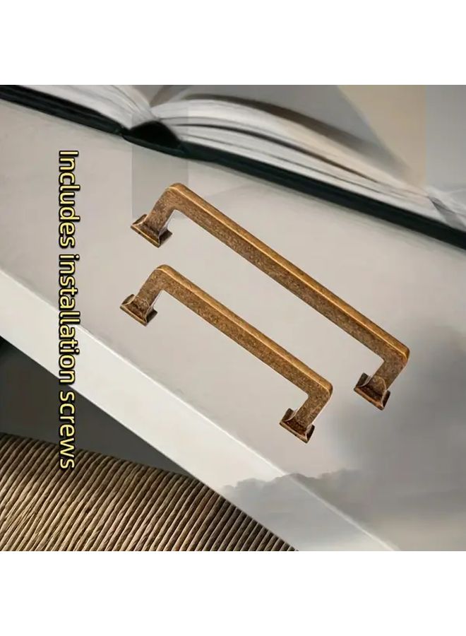 Premium Zinc Alloy Antique Bronze Handles 2pcs Hole Pitch 128 Corrosion Resistant Cabinet Wardrobe Drawer Knobs - Image 1