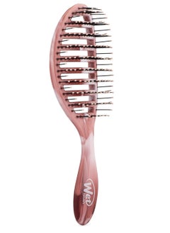 Wet brush Wet Brush Speed Dry Hair Brush – Pink Marble | Fast Drying Vented Design | HeatFlex Bristles for Damage-Free Blow Drying | Lightweight & Ergonomic Styling Brush  - Image 2