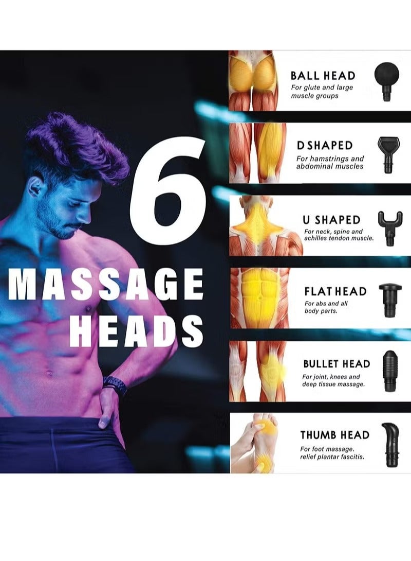 Massage Gun, Deep Tissue Massager Electric Handheld Massagers  Adjustable Speeds Hand Massager with LCD Display Screen Rechargeable for Muscle Pain Relief Recovery - Image 3