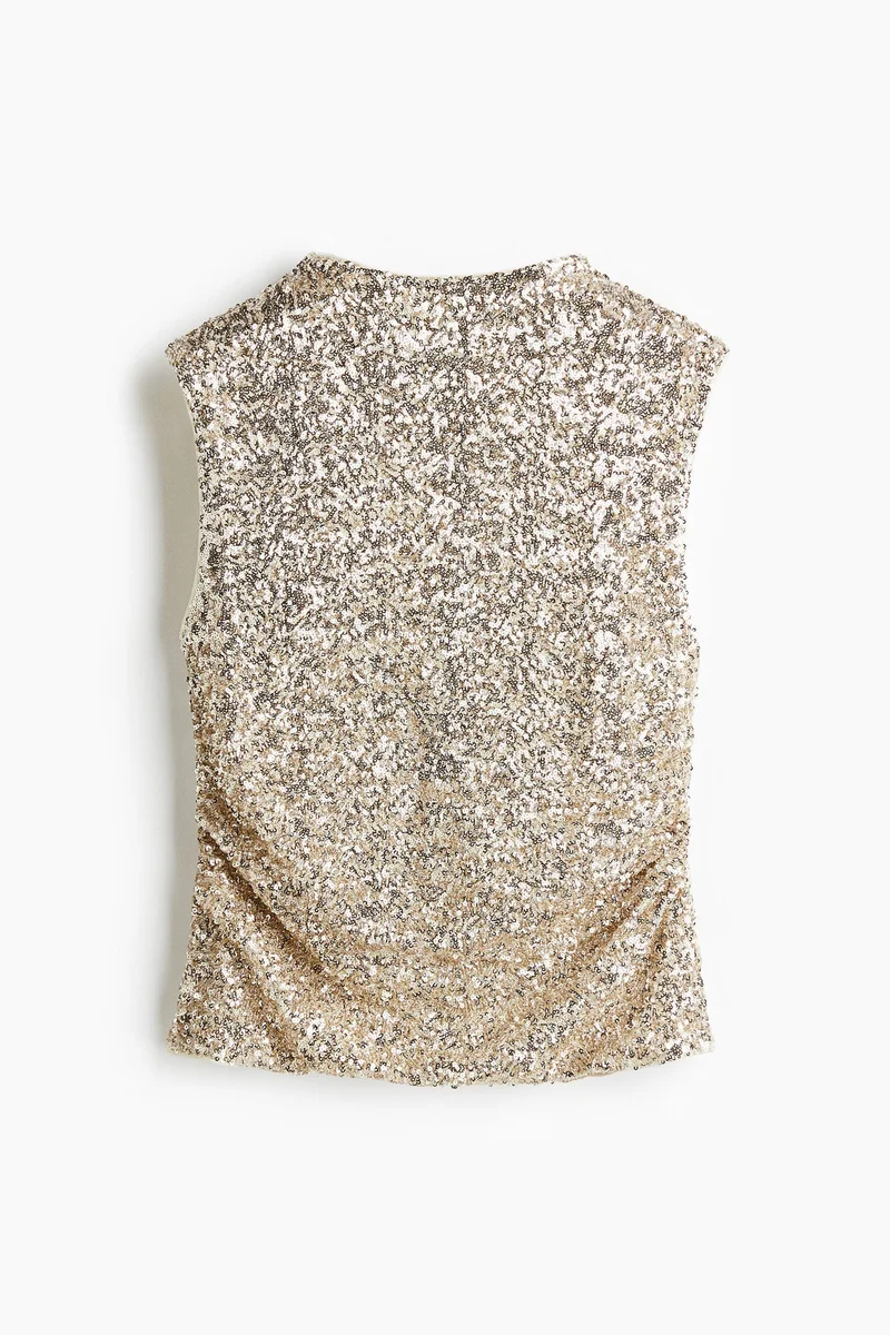 اتش اند ام بلوزة مزيّنة بالترتر