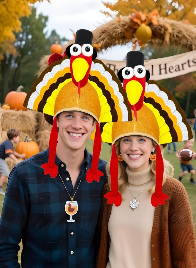 Asikkon Turkey Hat Thanksgiving Cap Novelty Plush Thanksgiving Costume for Holiday Event - Image 4