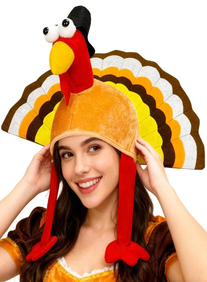 Asikkon Turkey Hat Thanksgiving Cap Novelty Plush Thanksgiving Costume for Holiday Event - Image 1