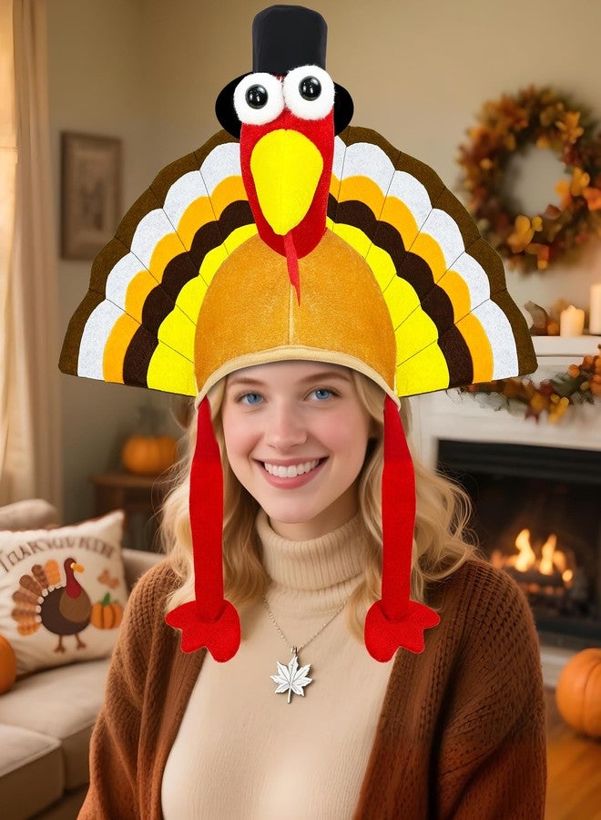 Asikkon Turkey Hat Thanksgiving Cap Novelty Plush Thanksgiving Costume for Holiday Event - Image 3