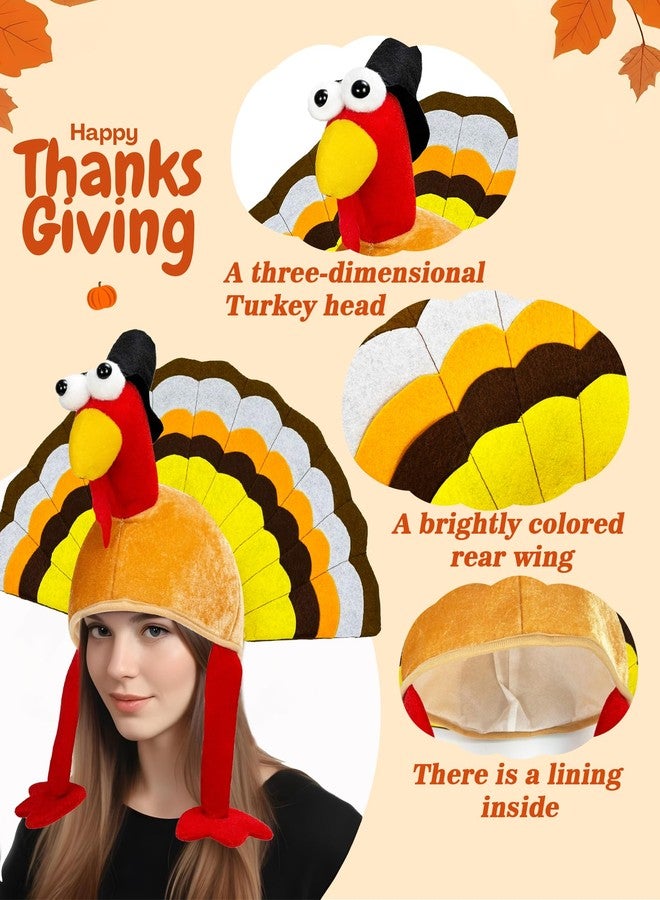 Asikkon Turkey Hat Thanksgiving Cap Novelty Plush Thanksgiving Costume for Holiday Event - Image 5