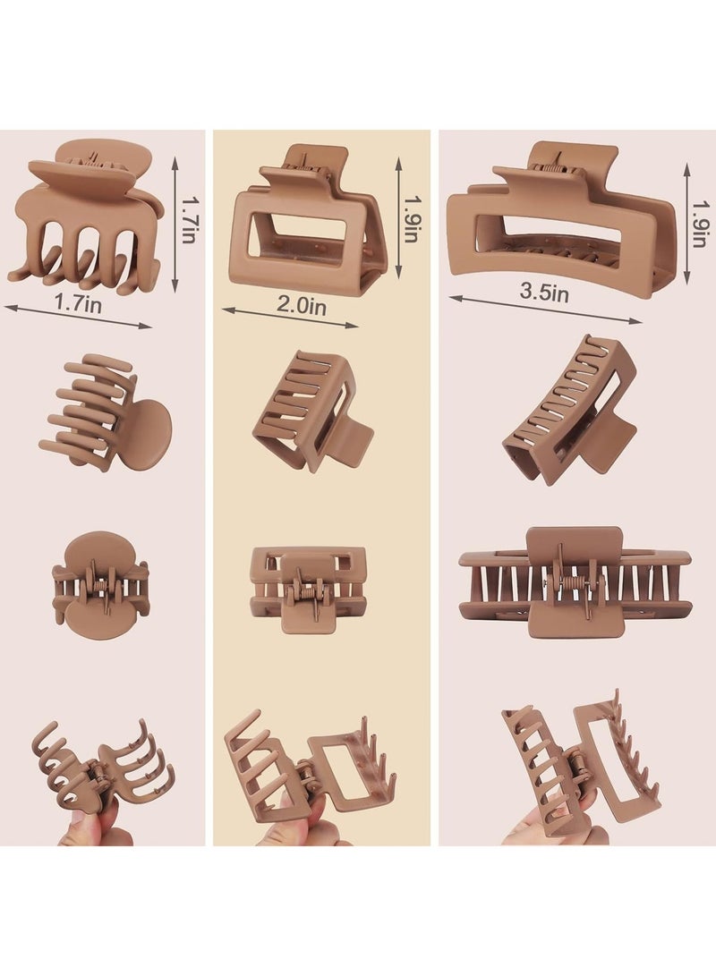 12 Pcs Hair Clips for Women 3 Styles Small Medium Large Claw Clips for Thin Thick Curly Hair, Strong Hold & Non-Slip Clips, Stylish Matte Plastic Hair Accessories Ideal Gifts for Women - Image 4