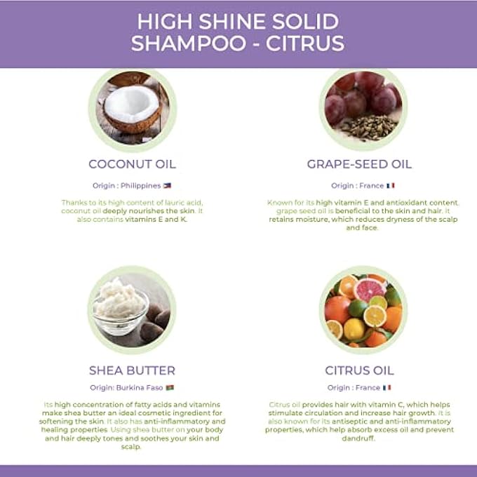 Balade En Provence ORGANIC SOLID SHAMPOO BAR | FOR NORMAL HAIR | CITRUS SCENT | 40G - Image 2