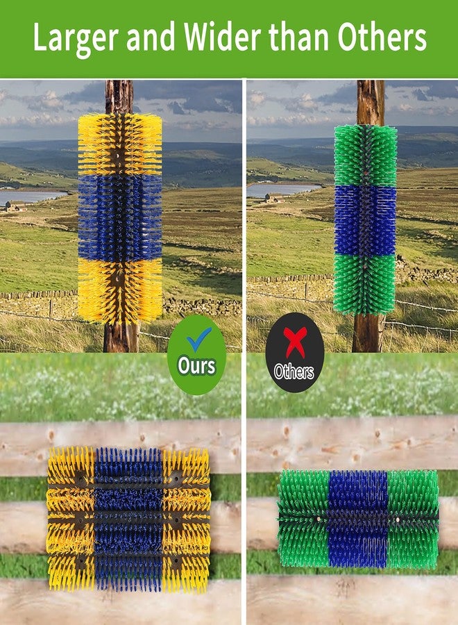 zunzingy Livestock Scratching Brushes, 1Pc Cattle Scratcher Brush for Grooming, Upgraded Extra Large Horse Brushes, Relieve Itching on the Back, Cow Scratch for Horse, Goat, Cow, Pig, Sheep (XL Size Yellow) - Image 2