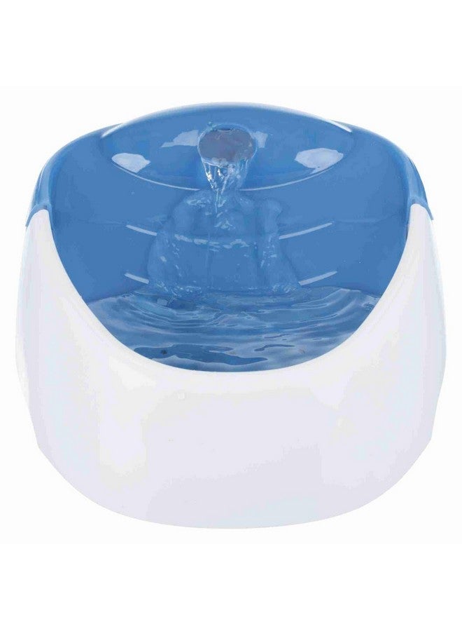 Duo Stream Drinking Fountain Water Dispenser For Cats And Dogs, Pet Water Fountain, Active Carbon Filter - 1 Litre, 20 X 12 X 23 Cm (White/Light Blue)