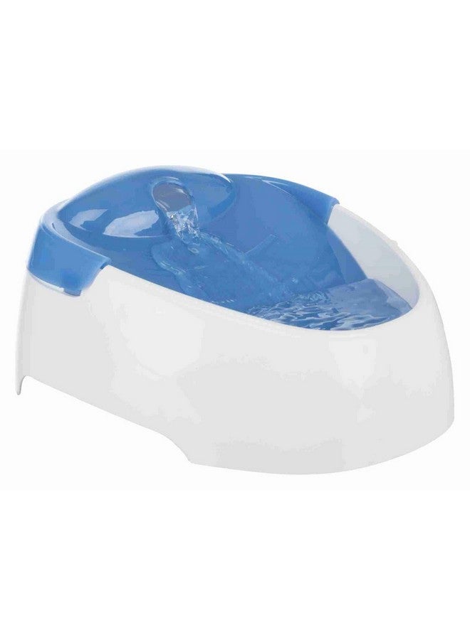 Duo Stream Drinking Fountain Water Dispenser For Cats And Dogs, Pet Water Fountain, Active Carbon Filter - 1 Litre, 20 X 12 X 23 Cm (White/Light Blue)