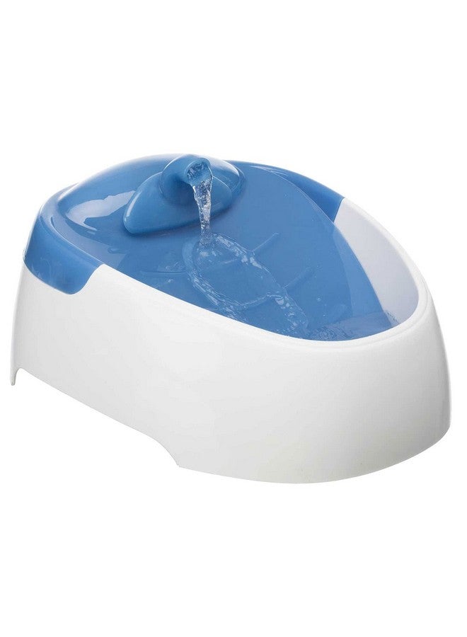 Duo Stream Drinking Fountain Water Dispenser For Cats And Dogs, Pet Water Fountain, Active Carbon Filter - 1 Litre, 20 X 12 X 23 Cm (White/Light Blue)