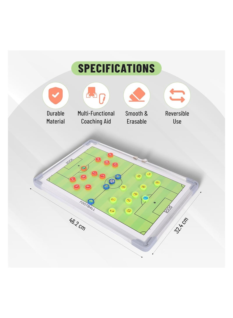 ENDLESS  Endless Portable Football Tactics Coaching Board | Multicolor | Material: Aluminium | Magnetic Football Tactics Board | Strategy Double Sided | With Player Markers, Pen, Eraser - Image 2