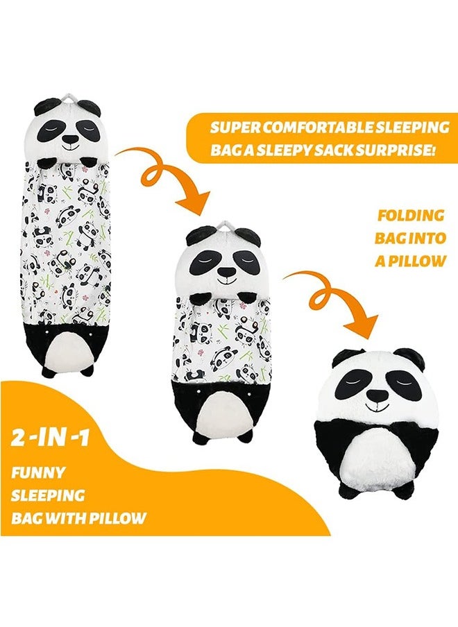 LENND Kids Sleeping Bag With Pillow, Soft And Warm Large Childrens Sleeping Bag For Girls And Boys Camping, 2 In 1 Foldable Portable Fun Animal Play Pillow Napper Sleeping Bags For Kids Gift  - Image 4