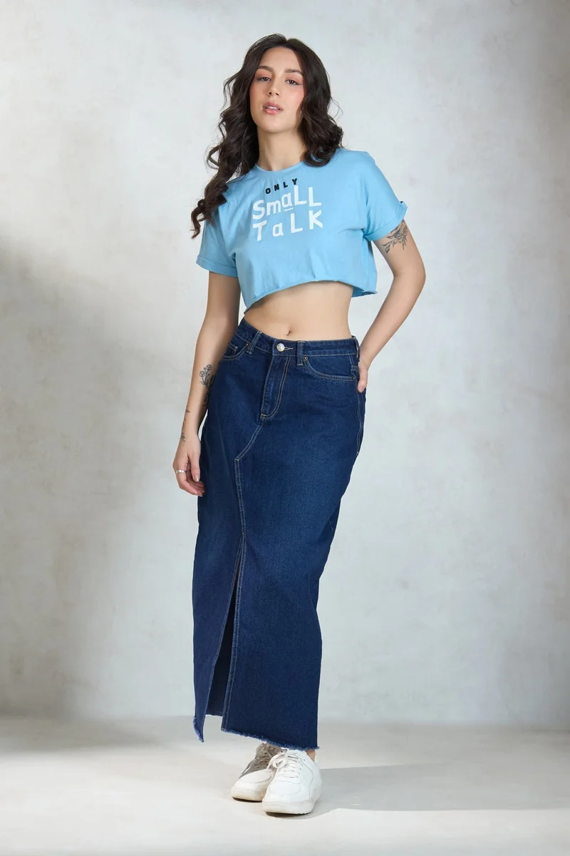 Virgio VIRGIO 100% Cotton Knit Boxy Crop Graphic Tee