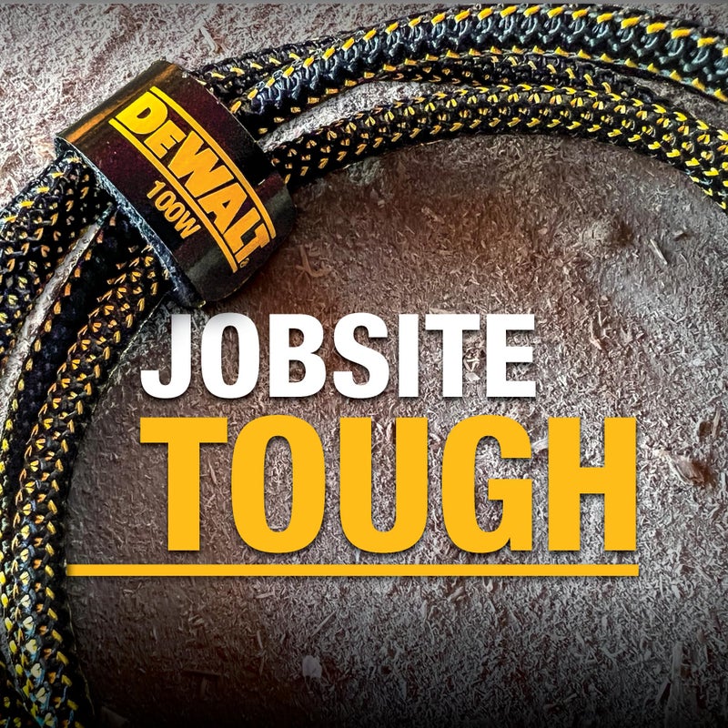 DEWALT Heavy Duty 100W USB C Cable, Jobsite 100 Watt USB C Cable, High Speed Type-C to Type-C, Fast Charge PD USBC Fast Charging Cord for iPhone 17/16/15 Plus Pro Max MacBook iPad Samsung Galaxy, 4 ft - Image 3