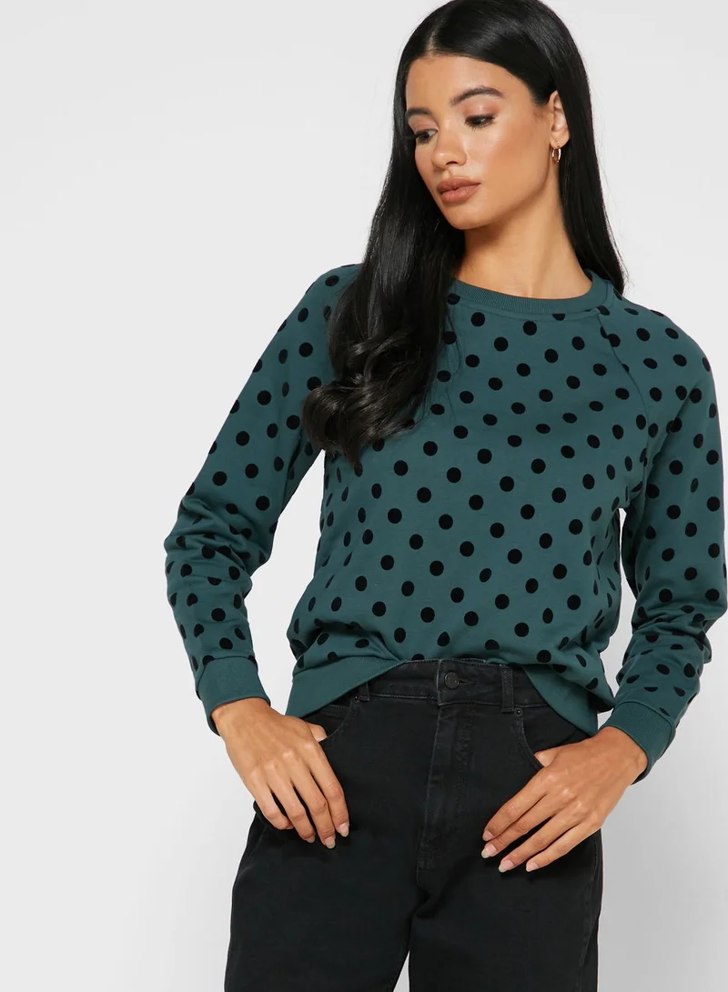 WHISTLES Polka Dot Sweatshirt