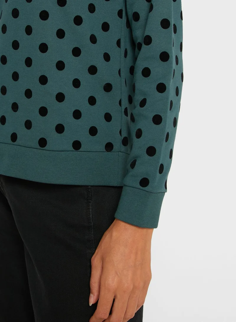WHISTLES Polka Dot Sweatshirt