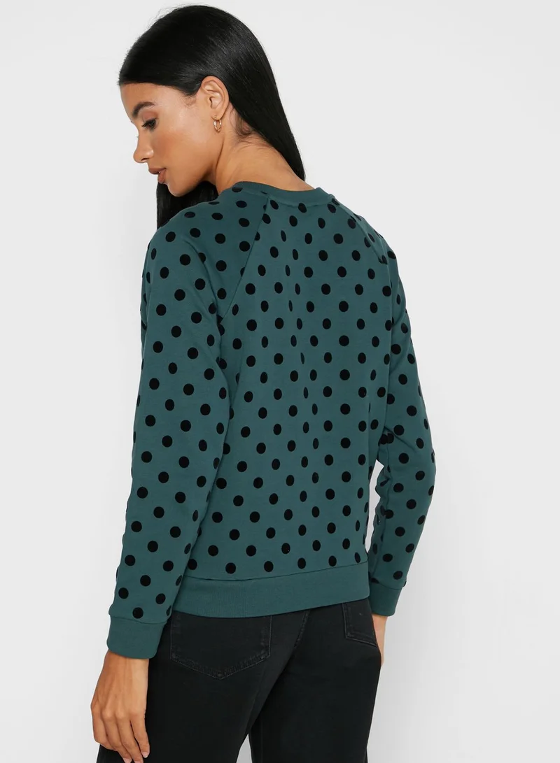 WHISTLES Polka Dot Sweatshirt