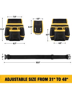 Generic Tool Belt,26 Pocket Brown and Black Heavy Duty Construction Tool Belt, Quick Release Buckle Adjustable Tool Pouch for Electrician,Carpenter,Construction  - Image 3