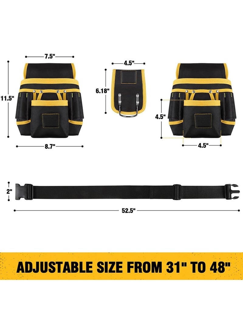 Generic Tool Belt,26 Pocket Brown and Black Heavy Duty Construction Tool Belt, Quick Release Buckle Adjustable Tool Pouch for Electrician,Carpenter,Construction  - Image 3