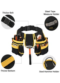 Generic Tool Belt,26 Pocket Brown and Black Heavy Duty Construction Tool Belt, Quick Release Buckle Adjustable Tool Pouch for Electrician,Carpenter,Construction  - Image 4