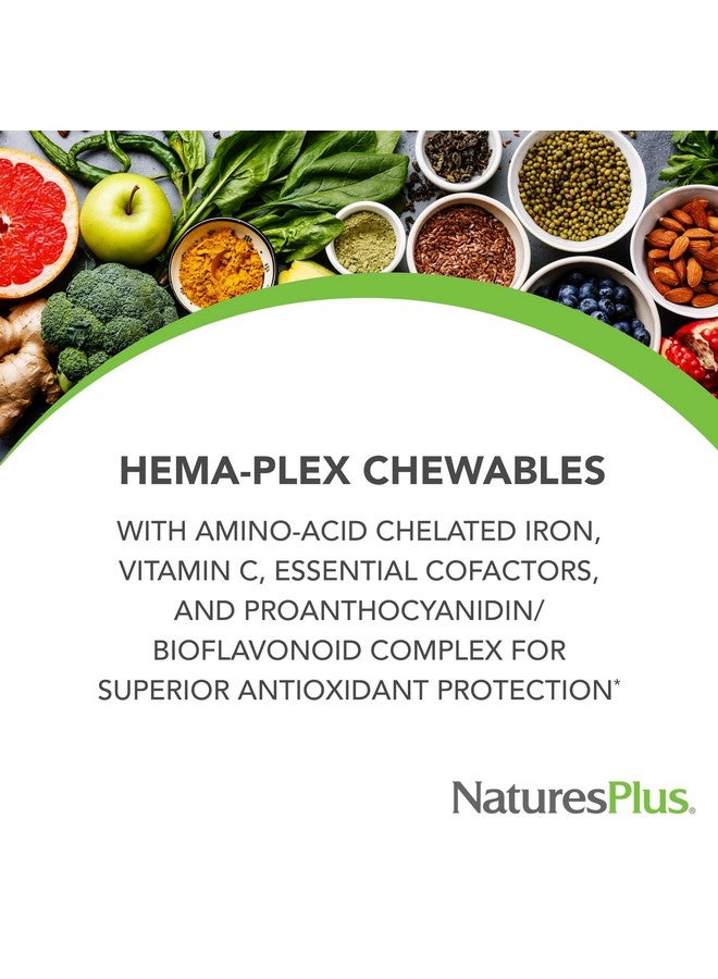 NaturesPlus Natures Plus Hema-Plex Iron - 60 Mixed Berry Chewables - 85 mg Elemental Iron - Total Blood Health - with Vitamin C & Bioflavonoids - Vegan, Gluten Free - 20 Servings - Image 3
