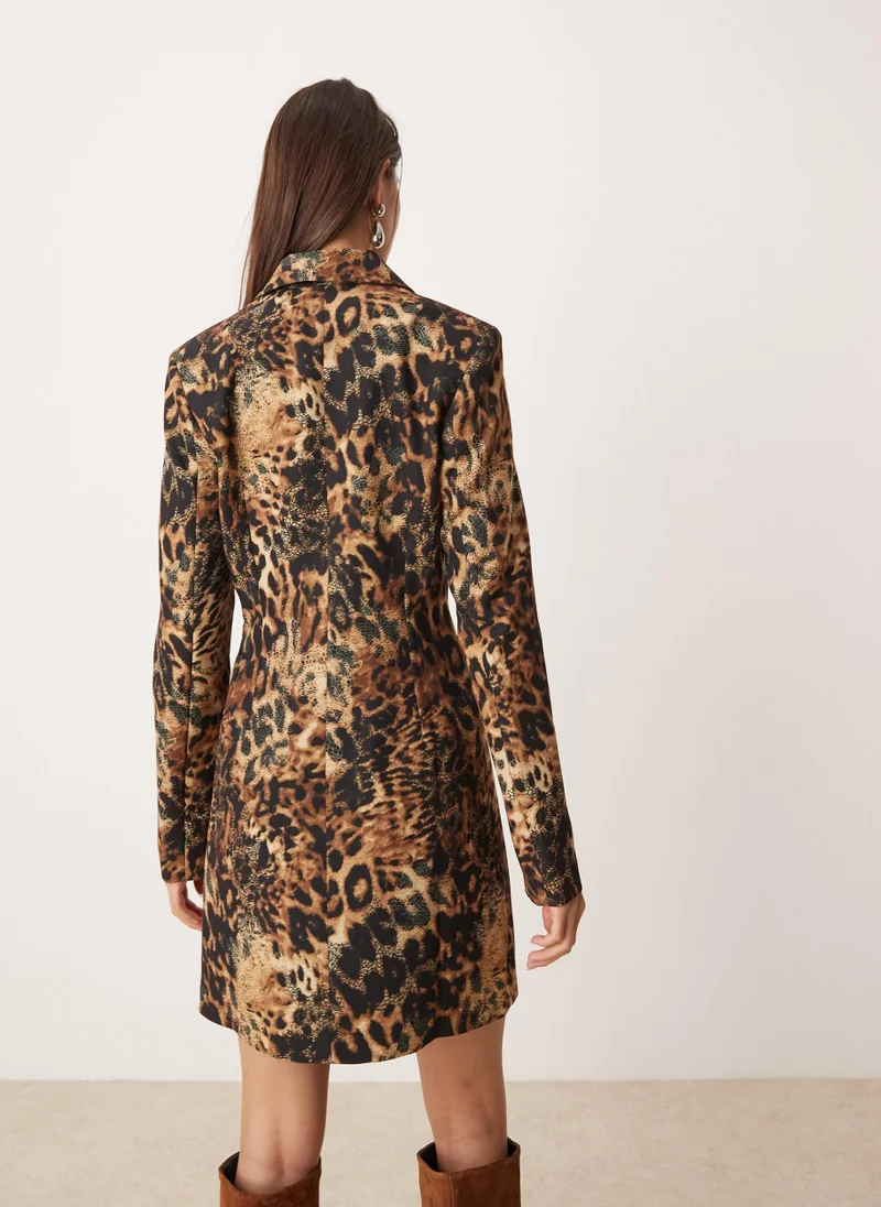 Miss Selfridge Animal Print Tailored Blazer Dress