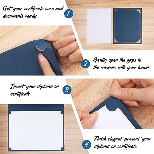 Coidea 10 Packs Certificate Holders, Navy Blue Certificate Covers, Diploma Holders, Certificate Folders with Gold Foil Border for Letter Size 8.5" x 11" Certificates, Diploma, Documents, Award Cover - Image 5