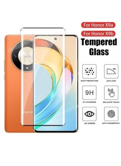 ماركة غير محددة واقي شاشة لهاتف Honor X9b، واقي شاشة من الزجاج المقسى، حماية فائقة الدقة، مقاوم للخدش، بدون فقاعات، صلابة 9H، طبقة تغطية كاملة باللون الأسود  - Image 2