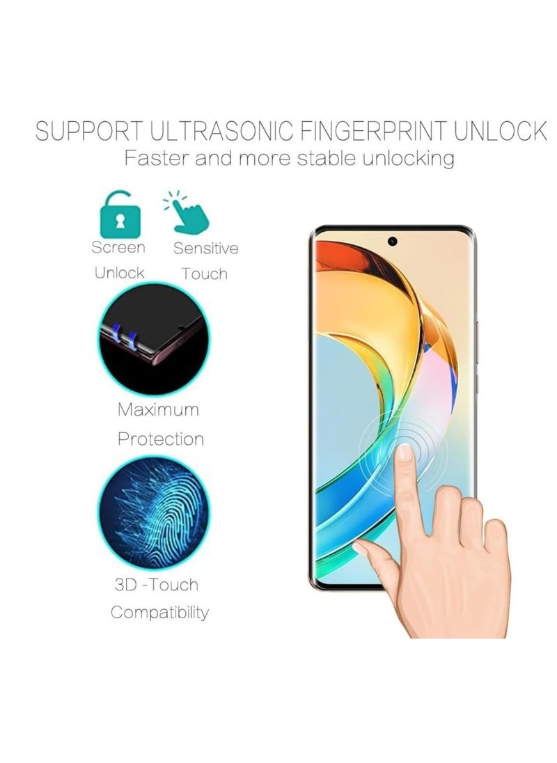 ماركة غير محددة واقي شاشة لهاتف Honor X9b، واقي شاشة من الزجاج المقسى، حماية فائقة الدقة، مقاوم للخدش، بدون فقاعات، صلابة 9H، طبقة تغطية كاملة باللون الأسود  - Image 5