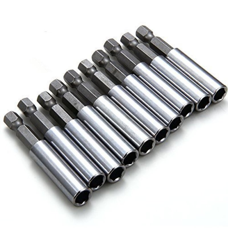 Rocaris 10 Pack Magnetic Extension Socket Drill Bit Holder 1/4" Hex Power Tools - Image 1