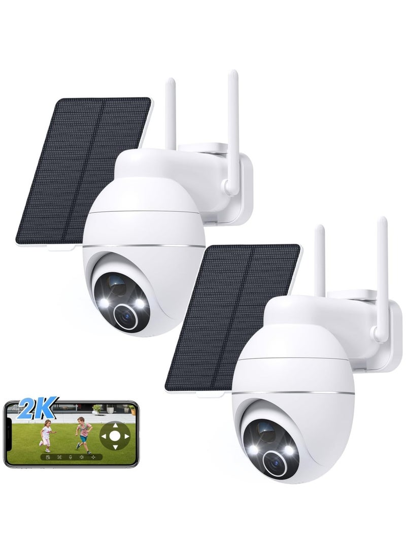 2K Wireless Smart Camera – Solar Powered Outdoor Camera with 360° View & Two-Way Audio – Durable, Easy-to-Use, Ideal for Home & Outdoor Recording