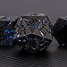 Maywin Cracked Rune Metal Dice Set for DND RPG Dark Fantasy Fractured Design Premium Heavy Metal Polyhedral Dice with Deep Engraved Numbers 7Piece Set Blue Arcane Vein - Image 4