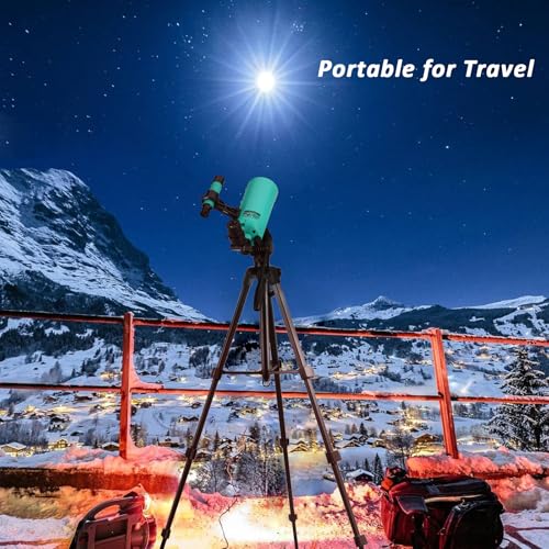 SARBLUE Maksutov-Cassegrain Telescope, Mak60 Telescopes for Kids Adults 750x60mm, Compact Portable for Travel, Beginner Astronomy Telescope with Adjustable Tripod Finderscope and Phone Adapter - Image 2