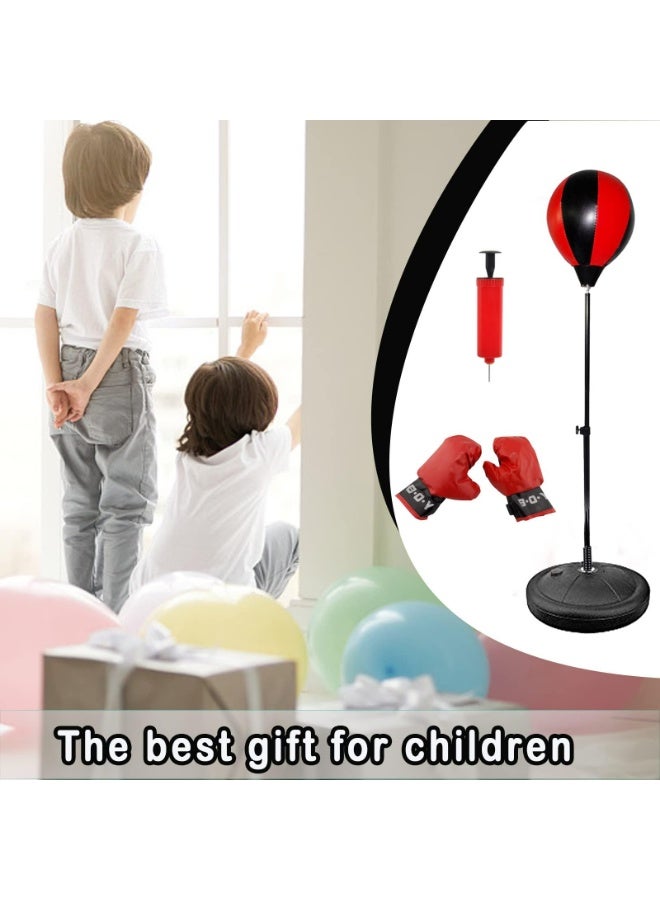 Junior Boxing Set - Adjustable Free Standing Punching Bag with Boxing Gloves for Kids Ages 5-10 | Includes Speed Ball, Hand Pump & Weighted Base - Image 5